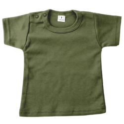 vrachtauto met de klok mee exegese Baby shirts korte mouwen leger groen - silhouettegroothandel